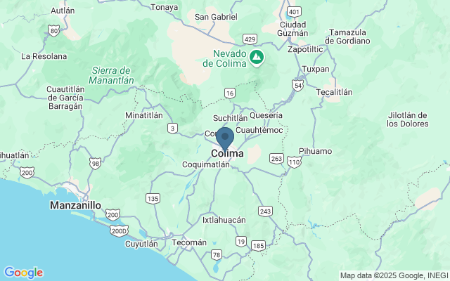 Kaart met locatie Nationaal Park Volc�n Nevado de Colima